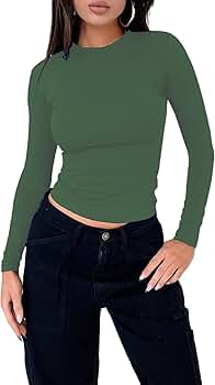 APRLL Women's Long Sleeve T Shirts Crew Neck Slim Fit Tops